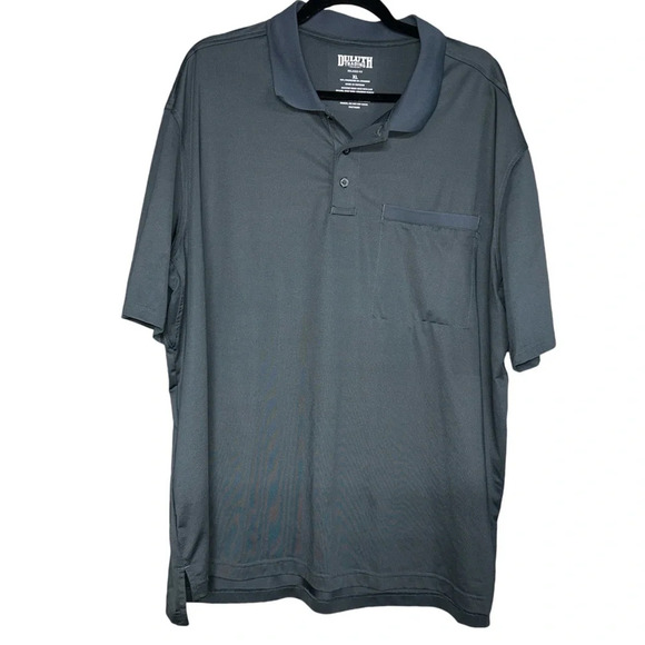 Duluth Trading Co Relaxed Fit Grey Polo Shirt - Picture 1 of 2